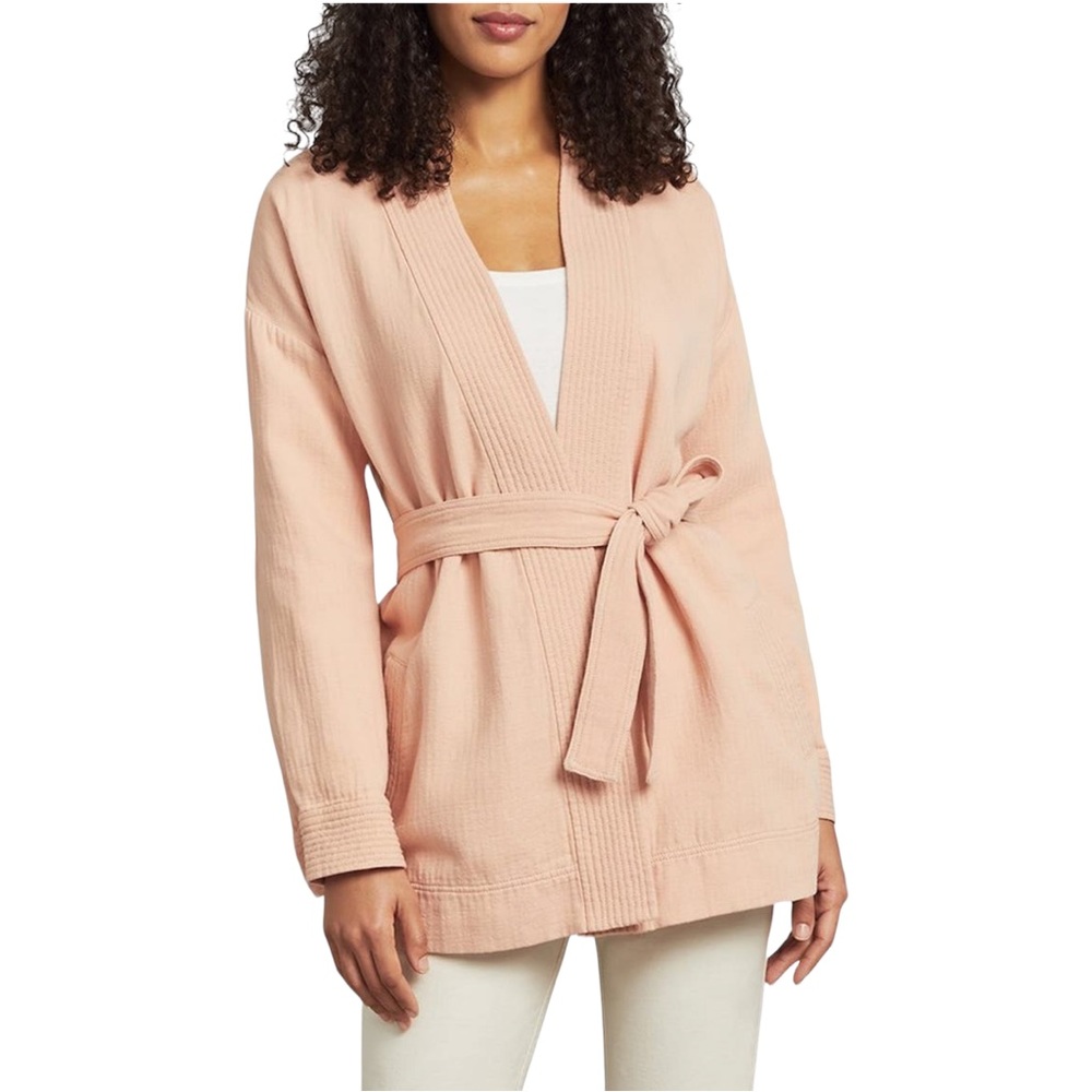 Faherty Hidden Hills Organic Cotton Tie Front Jacket in Natural (L)